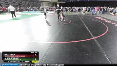 58 lbs Quarterfinal - Mazzy Pick, Team Aggression Wrestling Club vs Alsea Goldsby, Mat Demon Wrestling Club