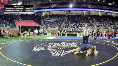 Girls-115 lbs Cons. Round 2 - Madalynn Corrigan, Powers North Central Hs Girls vs Harmony Gonzales, Oxford Hs Girls