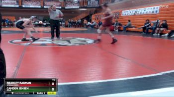 113 lbs Quarterfinal - Camden Jensen, Elko vs Bradley Bauman, Spring Creek