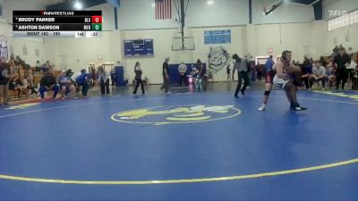 190 lbs Cons. Round 3 - Ashton Dawson, Meridian High School vs Brody Parker, Biloxi HS