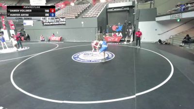 157 lbs Cons. Semis - Damen Vollmer, Temecula Valley High School Wrestling vs Hunter Artim, Credo Wrestling Club