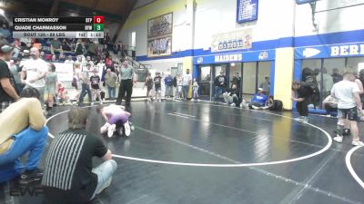 88 lbs Quarterfinal - Cristian Monroy, Tulsa Blue T Panthers vs Quade Charmasson, Bristow Elementary Wrestling Club