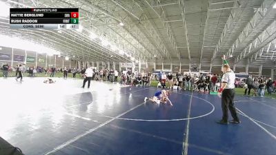 64 lbs Cons. Semi - Hattie Berglund, Sanderson Wrestling Academy vs Rush Raddon, Team Prestige Wrestling