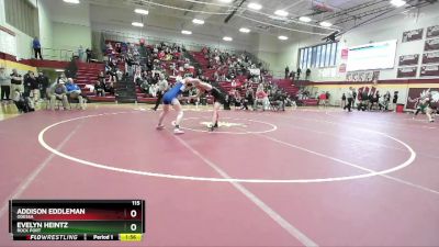 115 lbs 1st Place Match - Addison Eddleman, ODESSA vs Evelyn Heintz, ROCK PORT