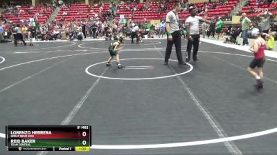 46 lbs Cons. Round 4 - Lorenzo Herrera, Great Bend Kids vs Reid Baker, TEAM CENTRAL