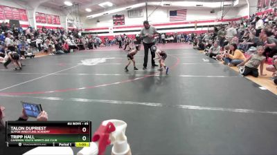 45 lbs Quarterfinal - Tripp Hall, Cameron Youth Wrestling Club vs Talon Dupriest, SlyFox Wrestling Academy