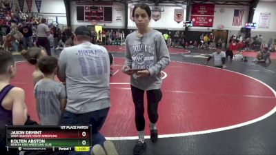 1st Place Match - Jaxon DeMint, West Hancock Youth Wrestling vs Kolten Abston, Keokuk Kids Wrestling Club