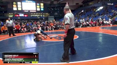 138 lbs Quarterfinals (8 Team) - Antonio Kelly, Libertyville vs Joseph Knackstedt, Oak Park (O.P.-River Forest)