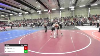 132 lbs 3rd Place - Andres Romero, Los Lunas Tigers vs Mason Orona, Round Valley High School