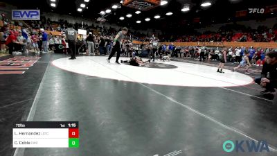 70 lbs Quarterfinal - Lorenzo Hernandez, Lone Grove Takedown Club vs Cooper Coble, Cowboy Wrestling Club