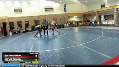 185 lbs Quarterfinal - Mckenzie Martin, BWC vs Bre`Nae Bellamy, HardWay Wrestling Academy