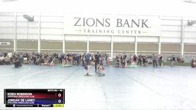 43 lbs Round 1 - Koen Robinson, Shootbox Wrestling Club vs Jordan De Laney, Stallions Wrestling Club