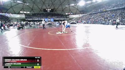 4A 215 lbs Cons. Semi - Derek Colman-Brusa, Kennedy Catholic vs Landon Bolson, Chiawana