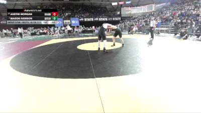 Boys 1B/2B 215 Cons. Semi - Mason Iverson, Quilcene vs Austin Morgan, Okanogan