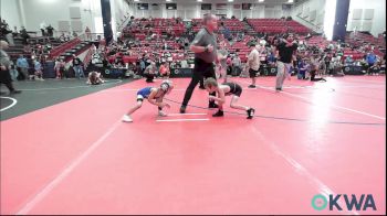 49 lbs Consi Of 8 #2 - Danger Shimonek, Pawhuska Elks Takedown vs Rowan Bowman, Kansas Young Guns