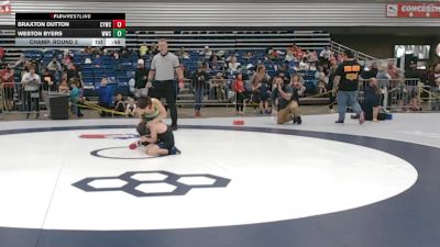 85 lbs Champ. Round 3 - Weston Byers, Webo Wrestling Club vs Braxton Dutton, Cougar Youth Wrestling Club