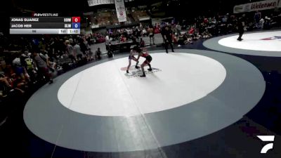 96 lbs Jonas Suarez, CVWA - Central Valley Wrestling Association vs Jacob Her, SJWA - San Joaquin Wrestling Association