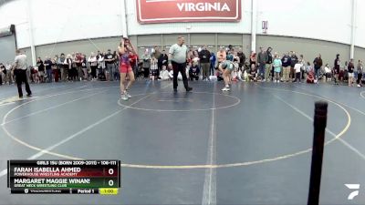 106-111 lbs Round 1 - Margaret Maggie Winans, Great Neck Wrestling Club vs Farah Isabella Ahmed, Powerhouse Wrestling Academy