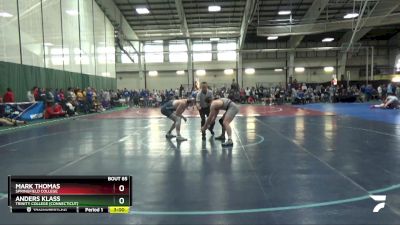 197 lbs Champ. Round 1 - Mark Thomas, Springfield College vs Anders Klass, Trinity College (Connecticut)