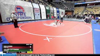 105 Class 2 lbs Cons. Round 1 - Ava Myers, Park Hill vs Lillian Cottongim, Lebanon