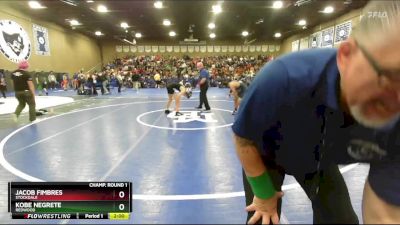 120 lbs Champ. Round 2 - Jacob Fimbres, Stockdale vs Kobe Negrete, Redwood