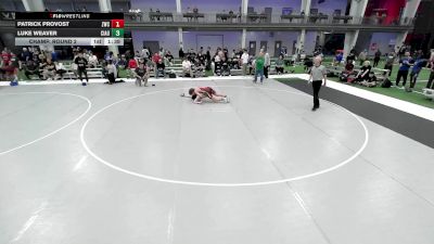 JR BOYS HARD LUCK - 131-138 Champ. Round 2 - Patrick Provost, Zumwalt Wrestling Club vs Luke Weaver, Central Indiana Academy Of Wrestling