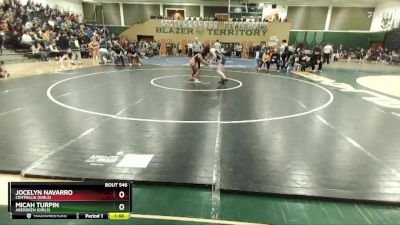 100 lbs 1st Place Match - Micah Turpin, Aberdeen (Girls) vs Jocelyn Navarro, Centralia (Girls)