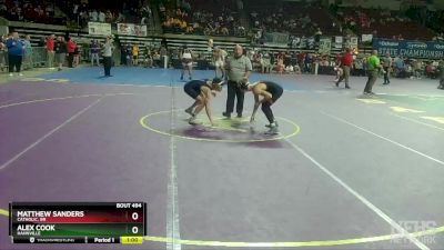 D 1 106 lbs Cons. Round 5 - Matthew Sanders, Catholic, BR vs Alex Cook, Hahnville