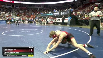 1A-120 lbs Champ. Round 2 - Cael Morrow, Akron-Westfield vs Lincoln Edwards, West Branch