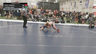 113 lbs Cons. Sub-quarters - Colton Perry, Threestyle vs Shay Lundvall, Sebolt Wrestling Academy