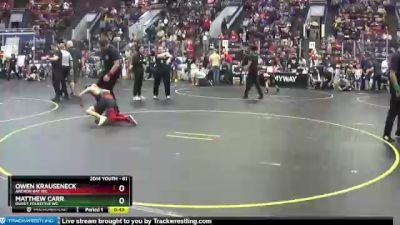 61 lbs Cons. Round 1 - Matthew Carr, Olivet Folkstyle WC vs Owen Krauseneck, Anchor Bay WC