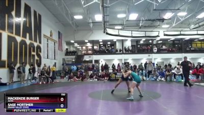 110 lbs Semifinal - Sage Mortimer, Grand Valley State vs Mackenzie Burger, Alma