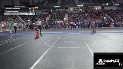 60 lbs Semifinal - Claire Jabben, Caney Valley vs River Stephens, Abilene