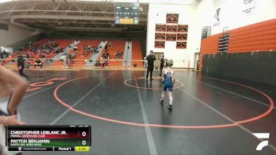 53-56 lbs Round 2 - Christopher LeBlanc Jr., Powell Wrestling Club vs Payton Benjamin, North Big Horn Rams