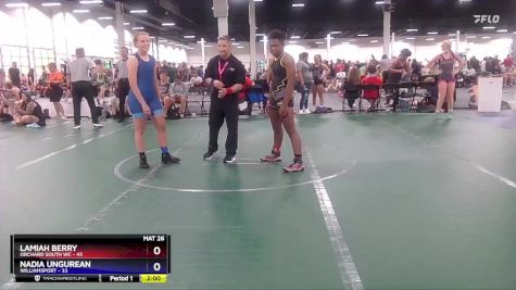 132-138 lbs Round 2 - Lamiah Berry, Orchard South WC vs Nadia Ungurean, Williamsport