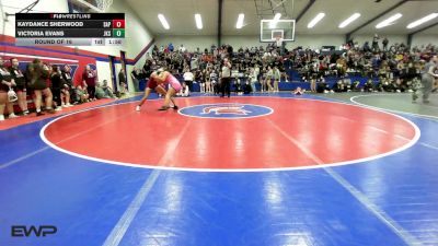 155 lbs Round Of 16 - Kaydance Sherwood, Sapulpa High School Girls vs Victoria Evans, Jenks