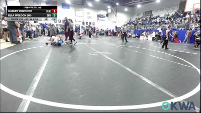 43/46 lbs Quarterfinal - Oakley Elizondo, Blue Devil Wrestling vs Ella Weldon (46), Shelton Wrestling Academy