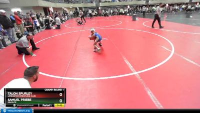 50 lbs Champ. Round 1 - Talon Spurley, Lancaster Wrestling Club vs Samuel Priebe, Mn Elite