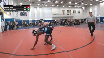132 lbs Cons. Round 1 - Solomon Johns, Northfield Mt Hermon vs Marco Loss, Council Rock North