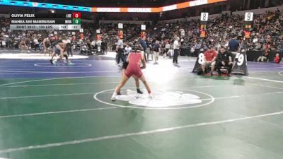 100 lbs Consi Of 16 #2 - Olivia Felix, Liberty (NC) vs Mahea`ani Manibusan, Mira Mesa (SD)