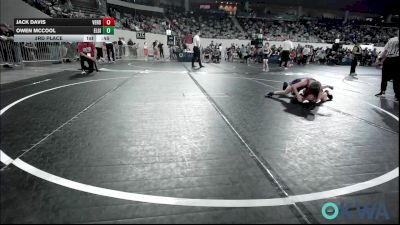 60 lbs 3rd Place - Jack Davis, Verdigris Youth Wrestling vs Owen McCool, Elgin Wrestling