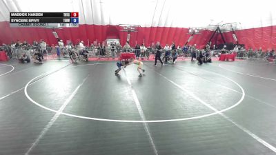 85 lbs Champ. Round 1 - Maddox Hansen, Team Nazar Training Center vs Syncere Spivy, Toss Em Up Wrestling Academy