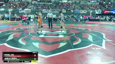 G - 100 lbs Cons. Round 2 - Mykel Lee, Flathead (Kalispell) (Girls) vs Amelia Grina, Fairfield/Augusta (Girls)