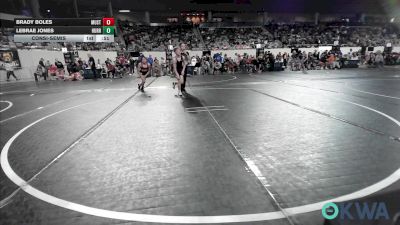 80 lbs Consolation - Brady Boles, Mustang Bronco Wrestling Club vs Lebrae Jones, Hurricane Wrestling Academy