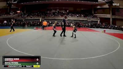 70 lbs Quarterfinal - Rayce Peters, LSH (LeSueur/Henderson) vs Andrew Soine, Quad County