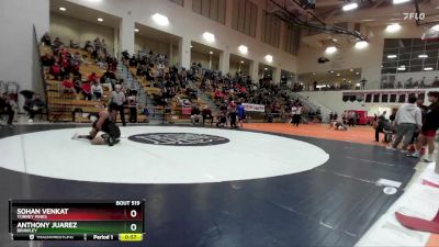 132 lbs Cons. Round 5 - Sohan Venkat, Torrey Pines vs Anthony Juarez, Brawley