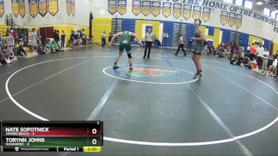 195 lbs Semifinals (8 Team) - Torynn Johns, Suwannee vs Nate Sopotnick, Jensen Beach