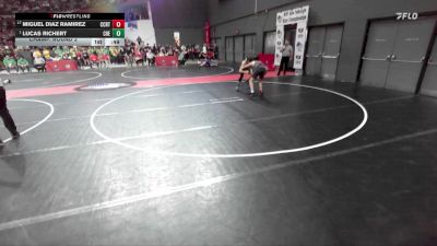 120 lbs Champ. Round 2 - Lucas Richert, Chetek-Weyerhaeuser vs Miguel Diaz Ramirez, Waukesha Wrestling Club