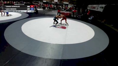 150 lbs Champ. Rd Of 16 - Isaiah Gonzales, South Bakersfield High School Wrestling vs Jack Bronte, Livermore Elite Wrestling Club