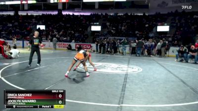 Girls 100 lbs Quarterfinal - Onica Sanchez, Granger (Girls) vs Jocelyn Navarro, Centralia (Girls)